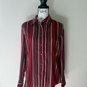 Striped Red Button-Up Shirt